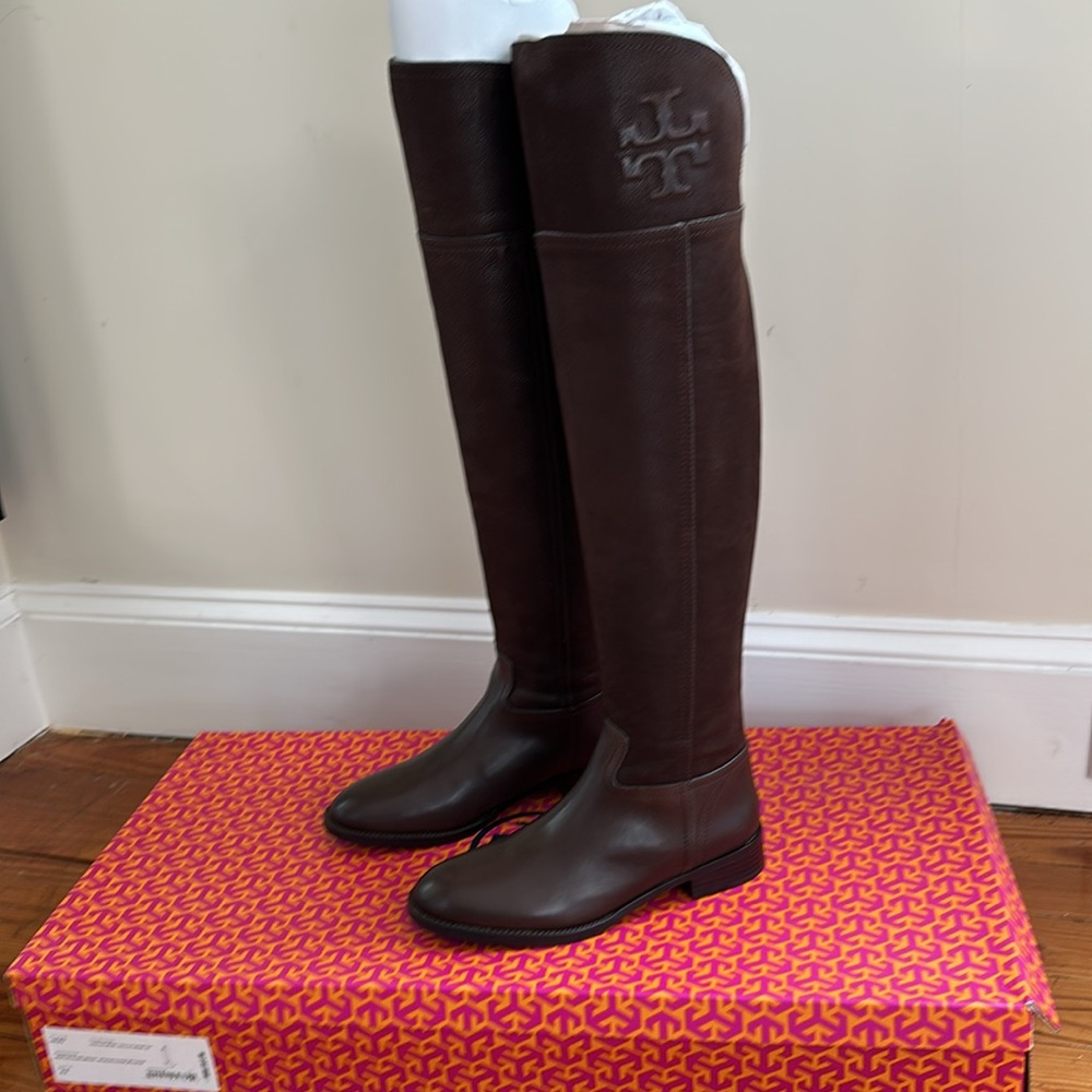 Tory Burch Boots Simone over the knee CHOCOLATE BROWN  8.5 Brand New In Box